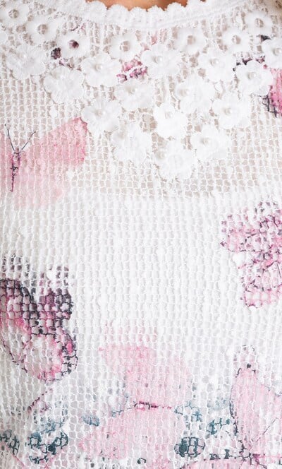 Anna Rose Butterfly Border Printed Top