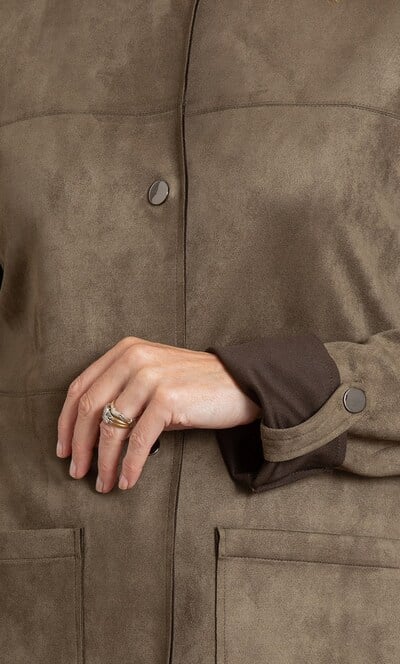 Anna Rose Patch Pocket Suedette Jacket