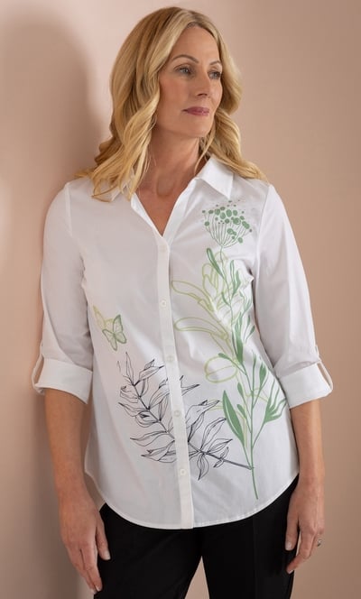 Anna Rose Embellished Print Shirt