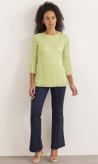Pleated Flare Bell Sleeve Top