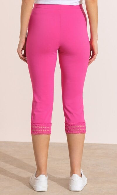 Lace Trim Pull On Capri Trousers
