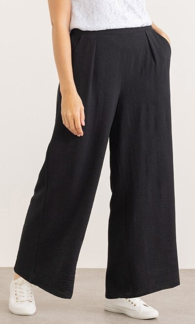 Textured Wide Leg Trousers