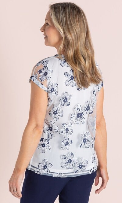 Anna Rose Floral Mesh Top