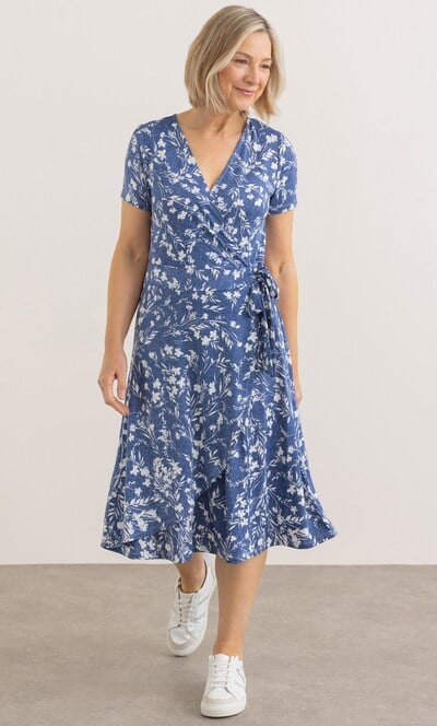 Anna Rose Floral Textured Print Jersey Dress
