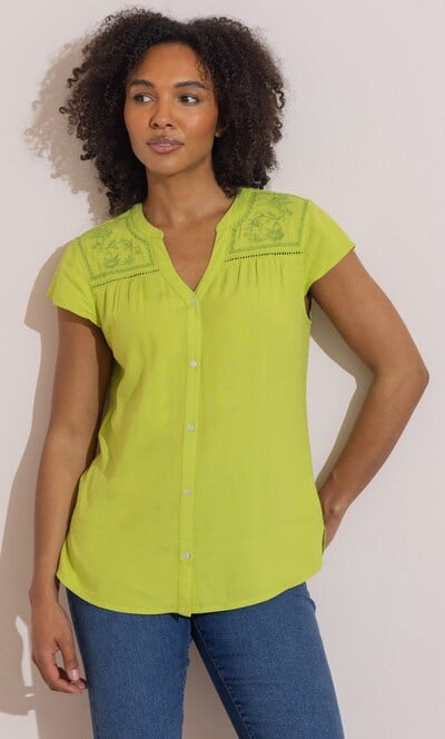 Embellished Cap Sleeve Blouse