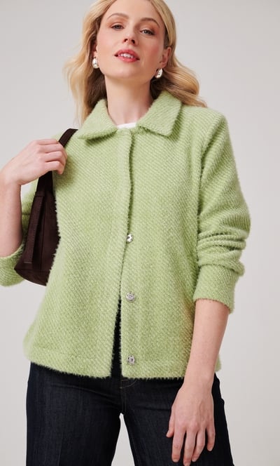 Collared Knit Jacket