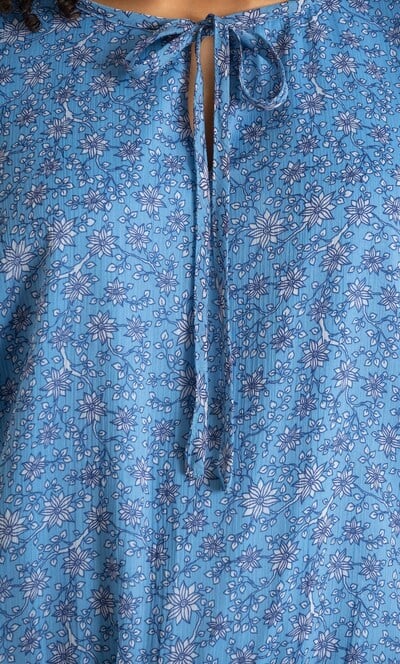 Floral Print Smocked Hem Top
