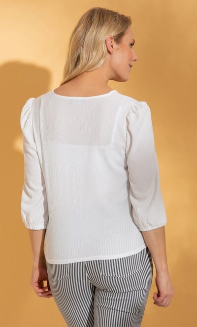 Textured Tie Front Top