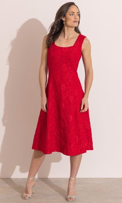 Floral Jacquard Midi Dress