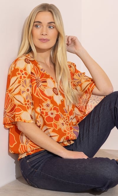 Floral Printed Shimmer Top