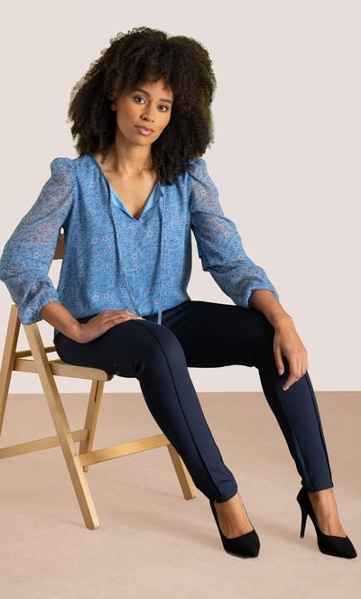 Floral Print Smocked Hem Top