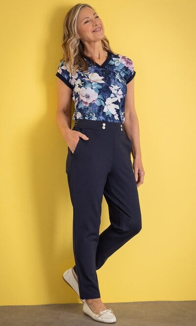 Anna Rose Ponte Slim Leg Trousers 25 inch Leg