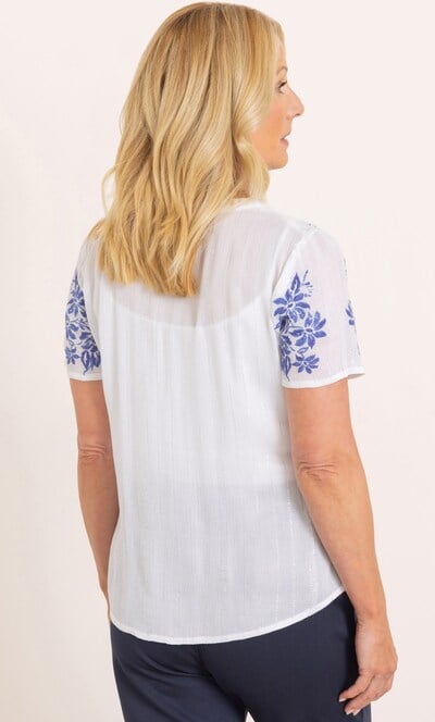 Anna Rose Embroidered Short Sleeve Blouse