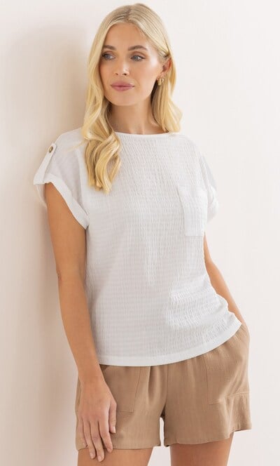 Textured Short Sleeve Top