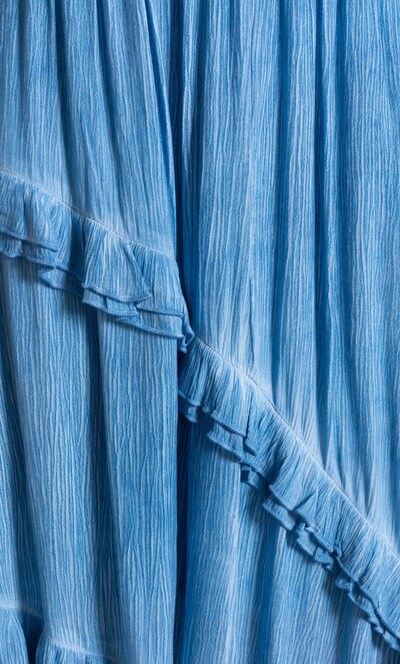 Ruffle Pull On Crinkle Midaxi Skirt