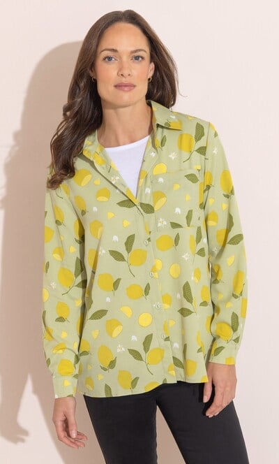 Lemon Print Long Sleeve Shirt