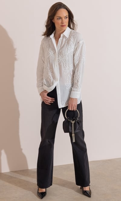 Embroidered Oversized Shirt
