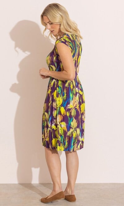 Floral Print Pleated Dress