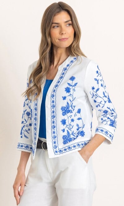 Embroidered Button Jacket