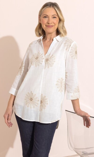 Anna Rose Floral Embroidered Top