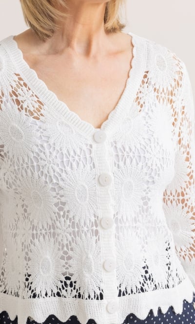 Anna Rose Floral Crochet Cotton Cardigan