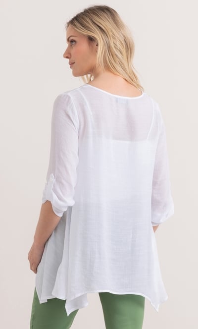 Leaf print Dipped Hem Tunic Top