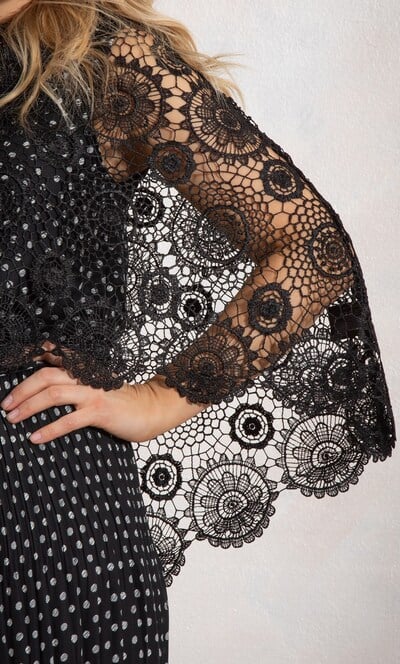 Dipped Hem Lace Cape
