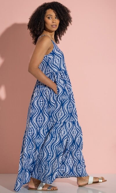 Printed Relaxed Fit Strappy Maxi Dress