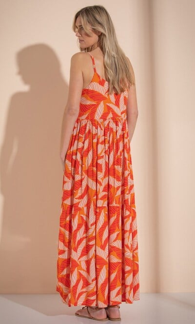 Printed Relaxed Fit Strappy Maxi Dress