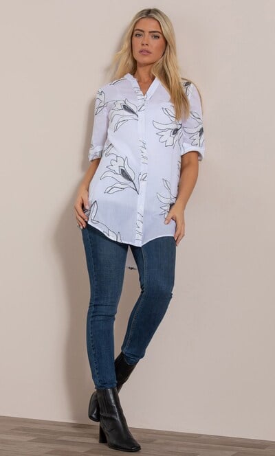 Shimmer Embroidered Cotton Shirt