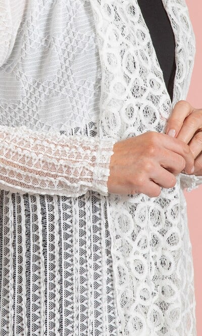 Anna Rose Lace And Knit Patchwork Cardigan