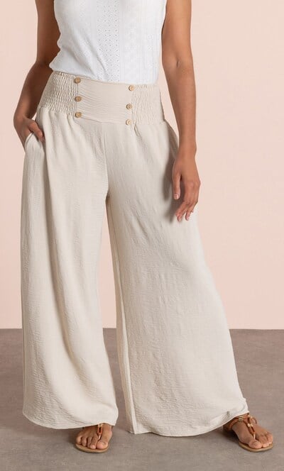 Pull On Wide Leg Trousers