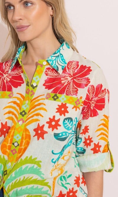 Tropical Printed Cotton Shirt