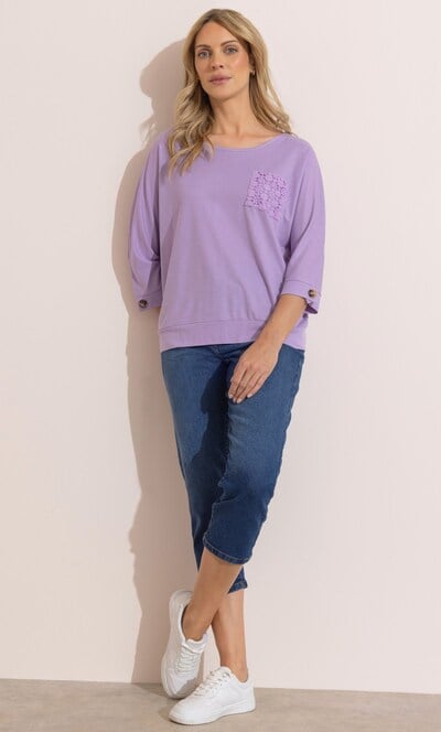 Lace Pocket Jersey Top
