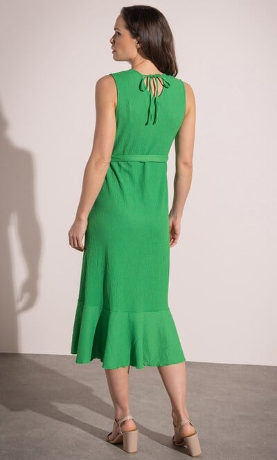 Sleeveless Frill Midi Dress
