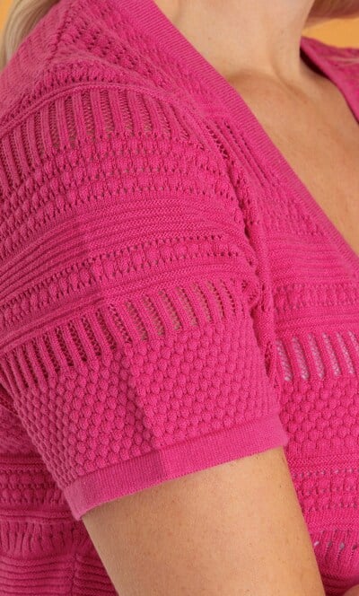Cropped Pointelle Cardigan