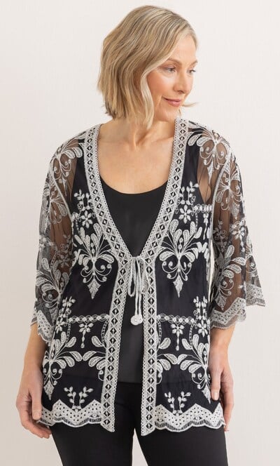 Anna Rose Embroidered Mesh Cover Up