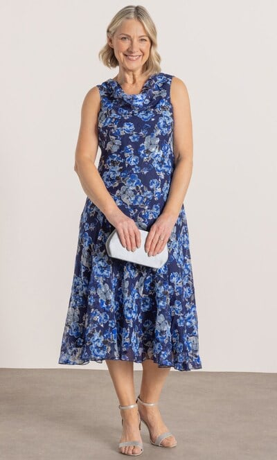 Anna Rose Bias Cut Floral Print Dress