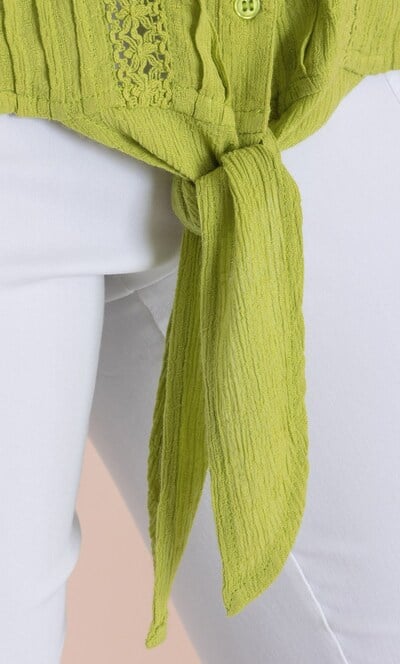 Tie Front Short Sleeve Blouse