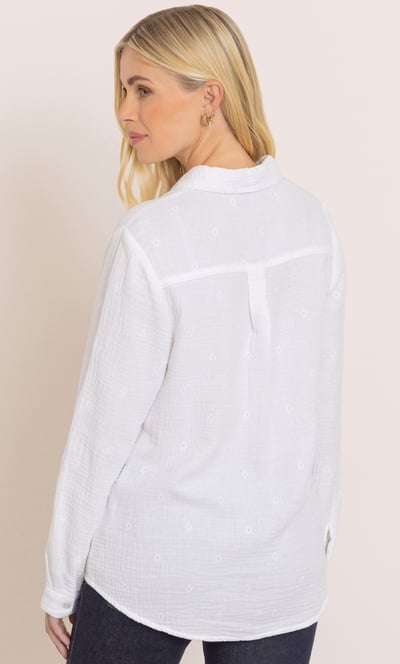 Embroidered Cotton Long Sleeve Shirt