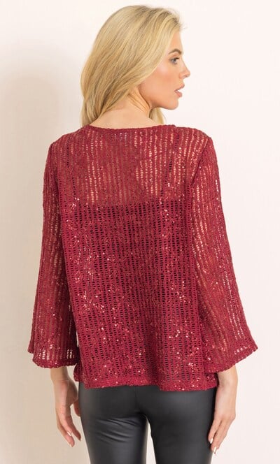 Open Sequin Knitted Top