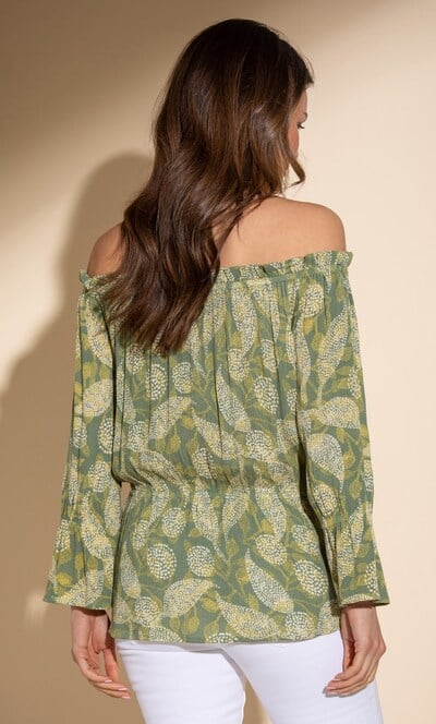 Printed Bardot Top