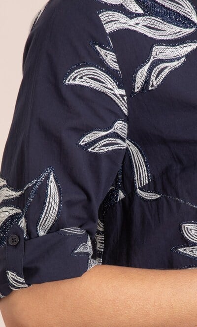 Shimmer Embroidered Cotton Shirt
