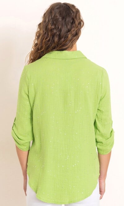 Anna Rose Shimmer Splash Textured Cotton Top