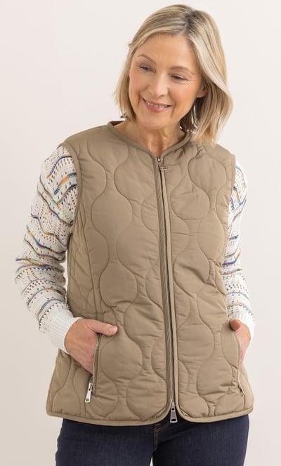 Anna Rose Quilted Collarless Gilet
