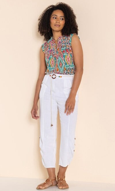 Linen Blend Relaxed Fit Trousers