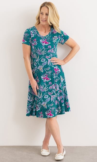 Anna Rose Textured Floral Printed Dress