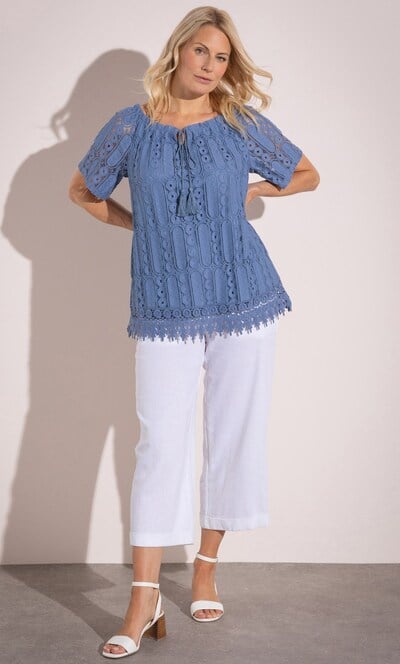 Short Sleeve Lace Top