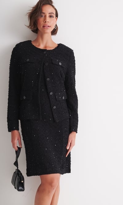 Embellished Boucle Fitted Jacket