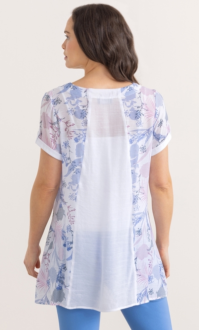 Printed Panel Tunic Top